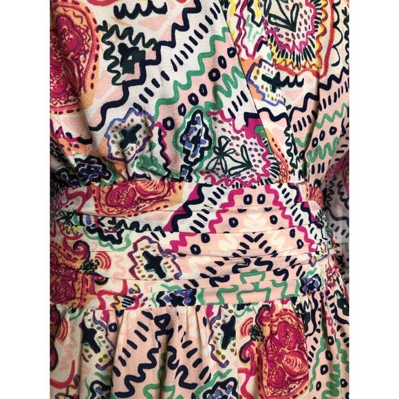 Anthropologie Maeve Siya Kimono Mini Dress Ruched Waist Floral Feminine Sz: 0 - Picture 15 of 15